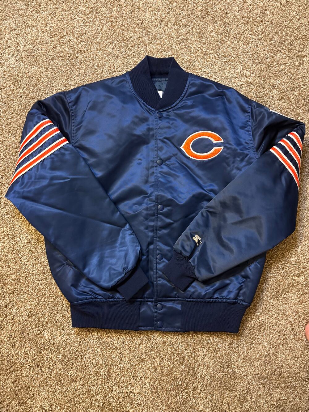 VTG 90s Starter Chicago Bears NFL Pro Line Football Satin Jacket Size Large